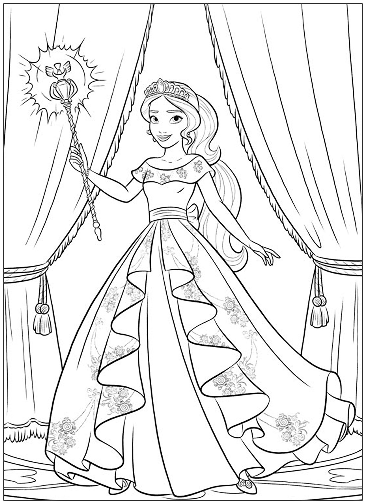 Printable Elena Of Avalor Pdf Coloring Pages Disney Princess Coloring ...