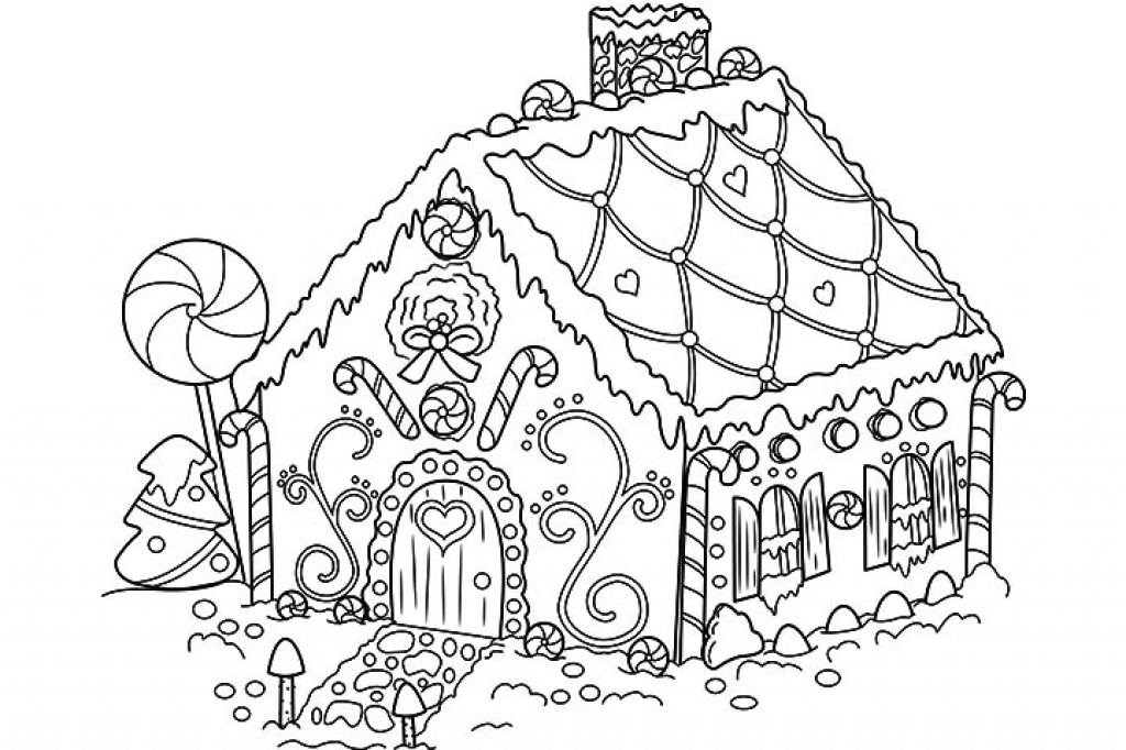 Gingerbread House Coloring Sheet Free Printable