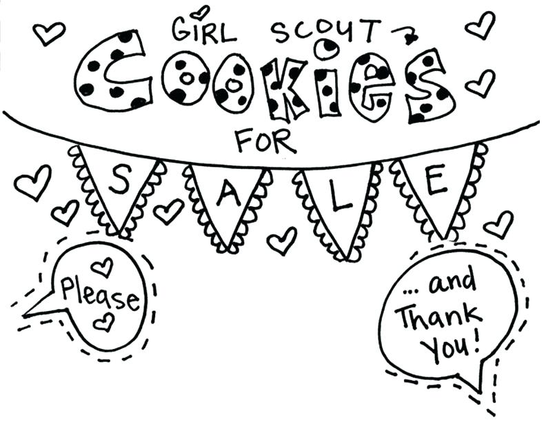 Girl Scout Cookie Coloring Printable Sign