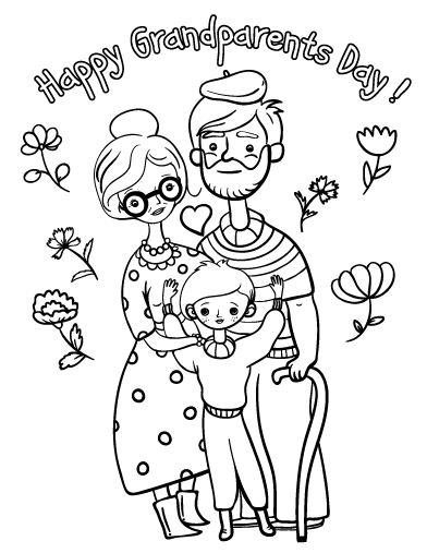 Happy Grandparents Day Coloring Pages