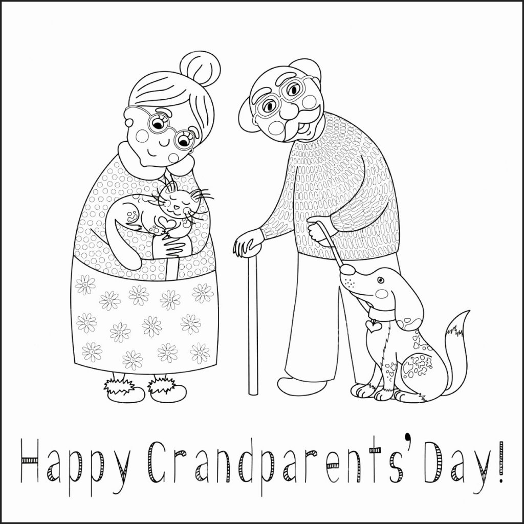 Happy Grand Parents Day Coloring Printables