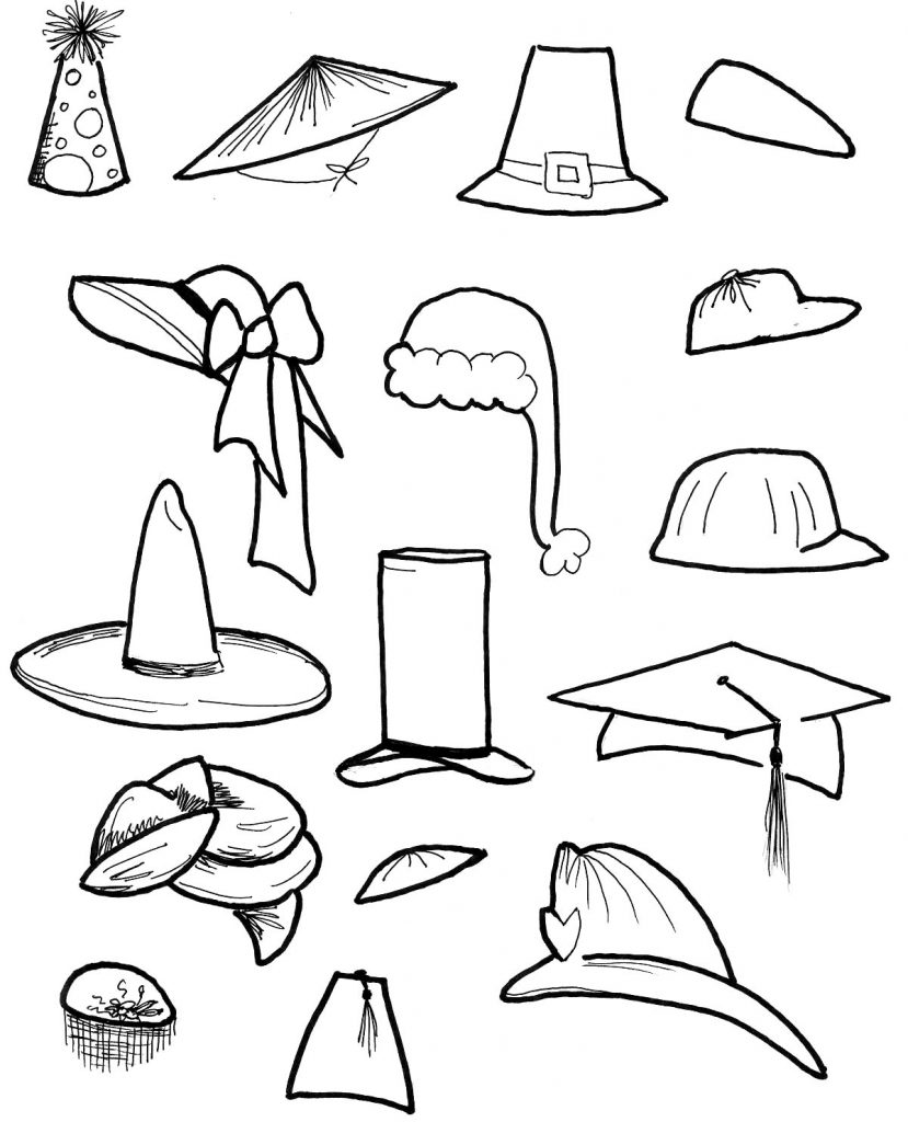 Hats Coloring Page