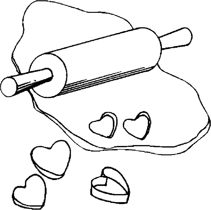 Heart Shaped Cookies Coloring Page