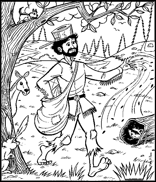 Johnny Appleseed Coloring Pages
