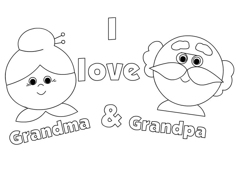 Love My Grandparents Day Coloring Page