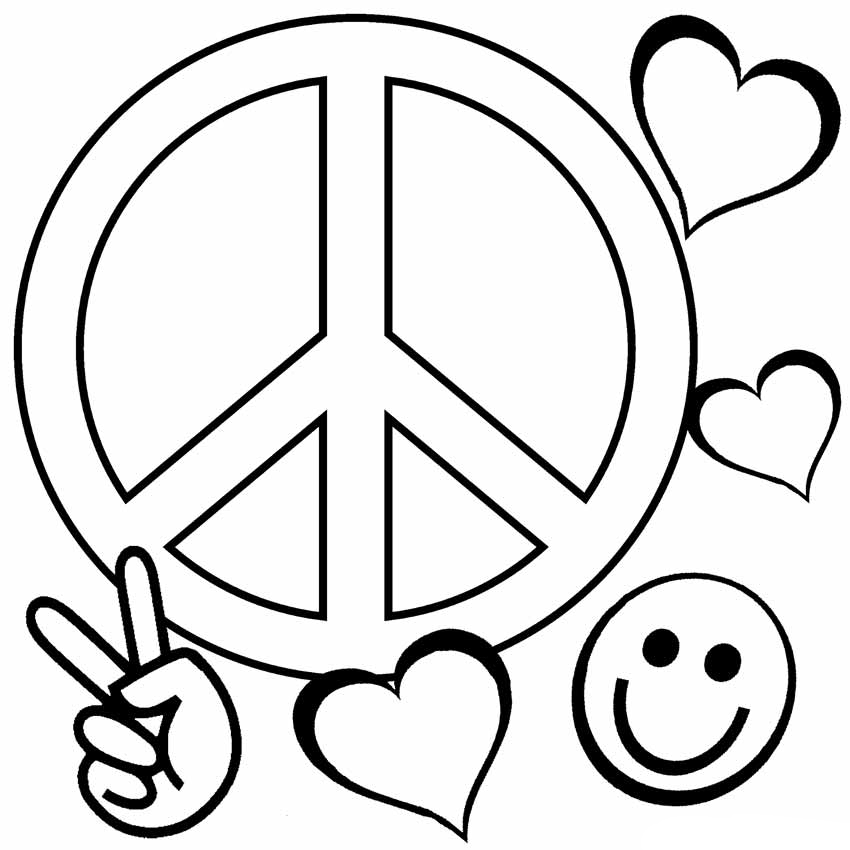 Love and Peace Coloring Page