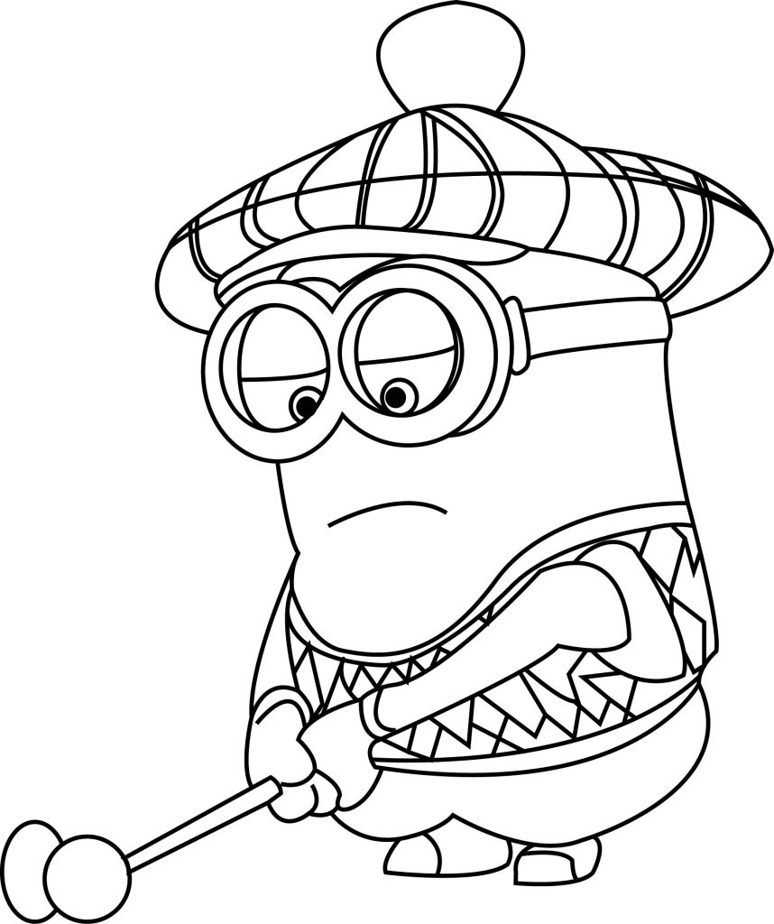 Minion Golf Coloring Page