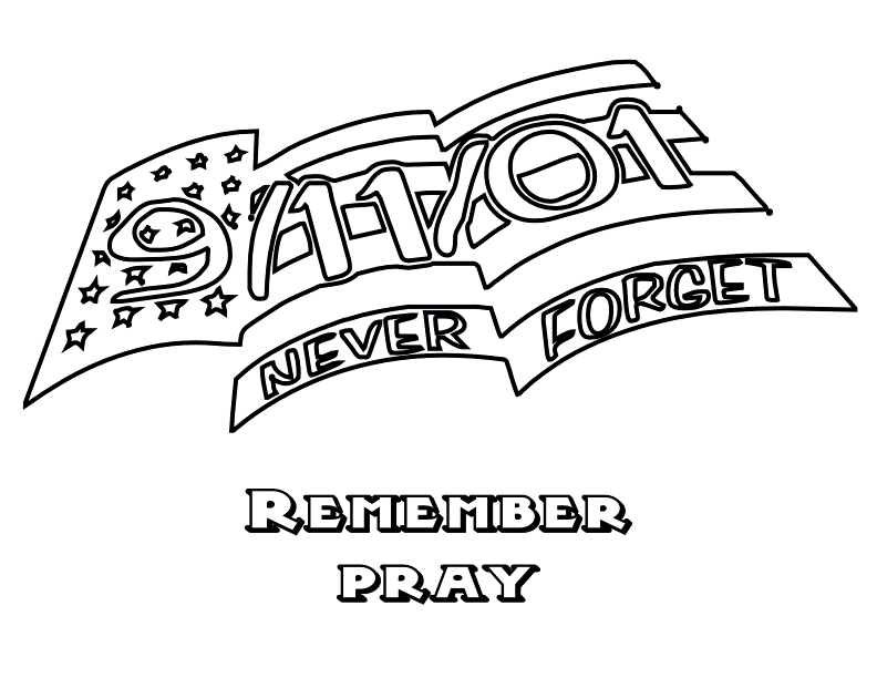 Never Forget 9-11 Coloring Page