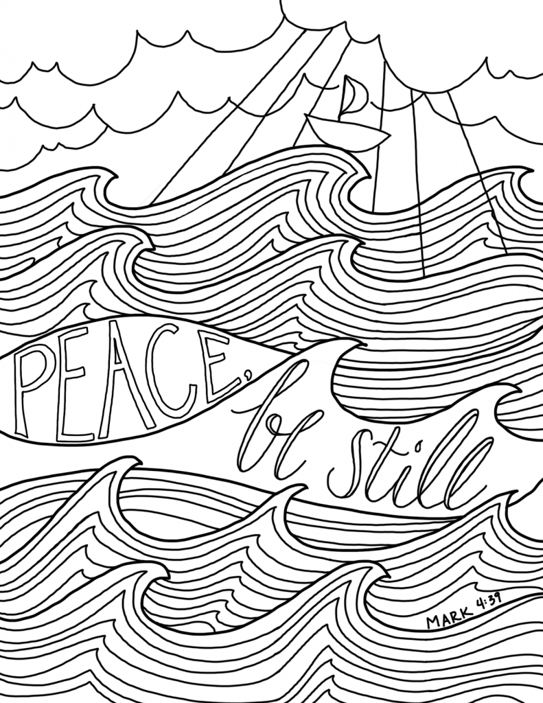 Peace Be Still Bible Coloring Page