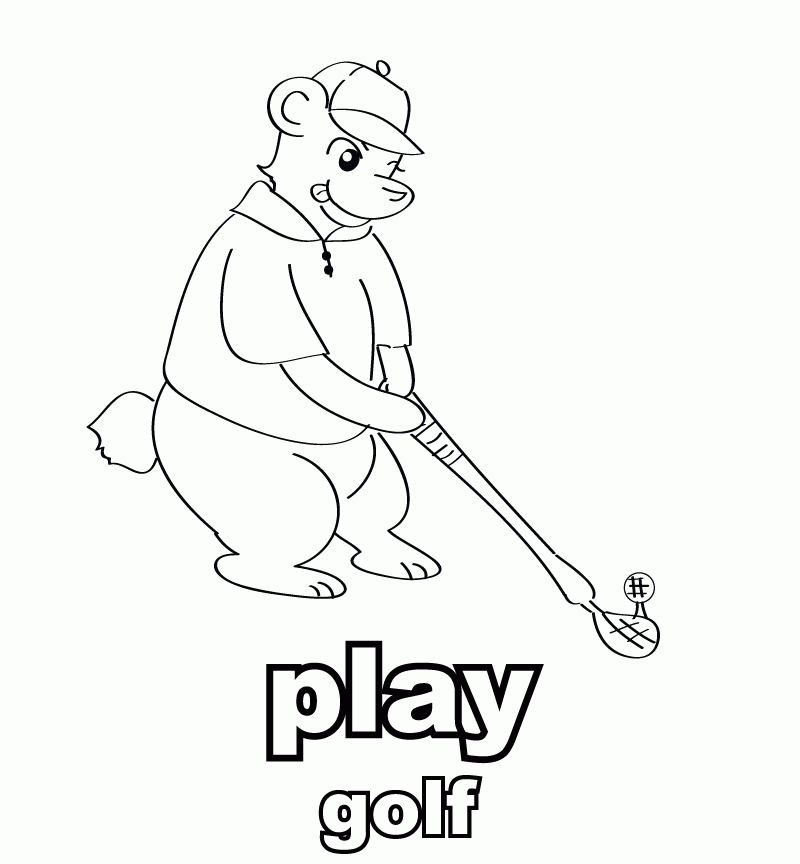 Play Golf Coloring Pages