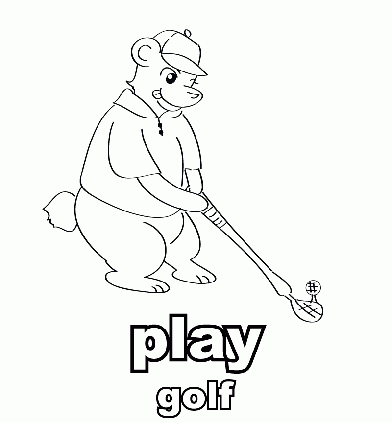 Mini Golf Course Drawings Sketch Coloring Page