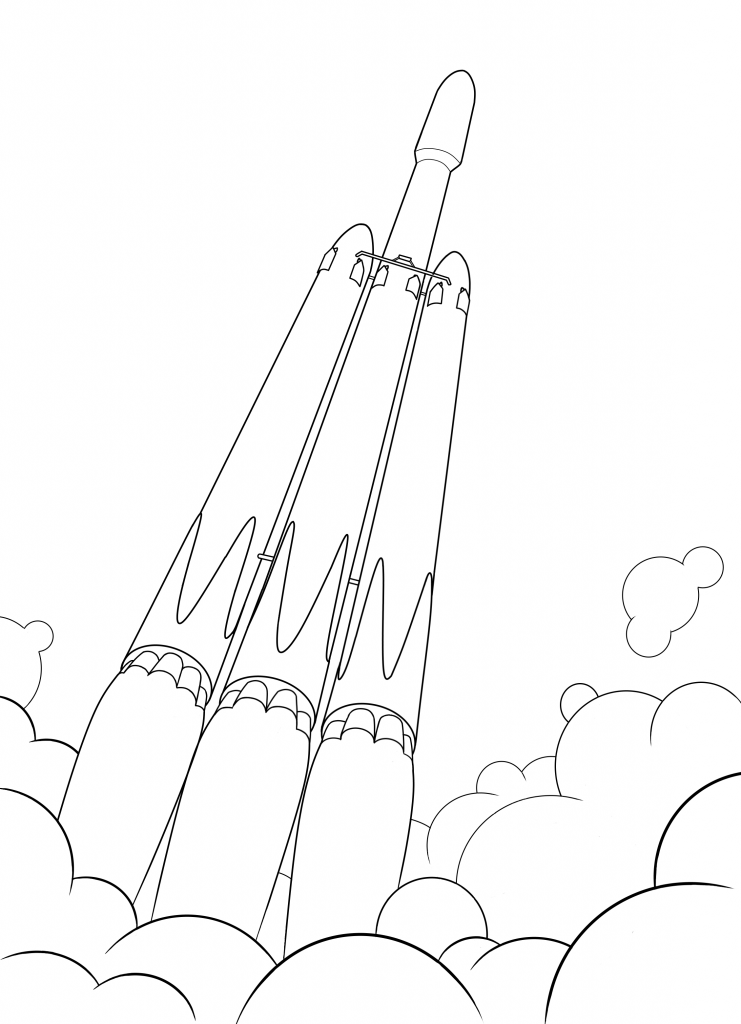 Rocket Ship Coloring Page