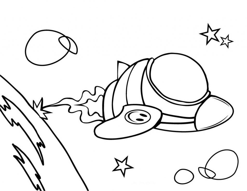 Rocket Ship Coloring Page Free