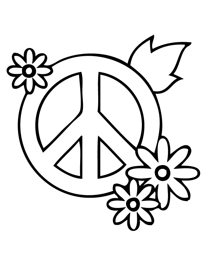 Simple Peace Coloring Page