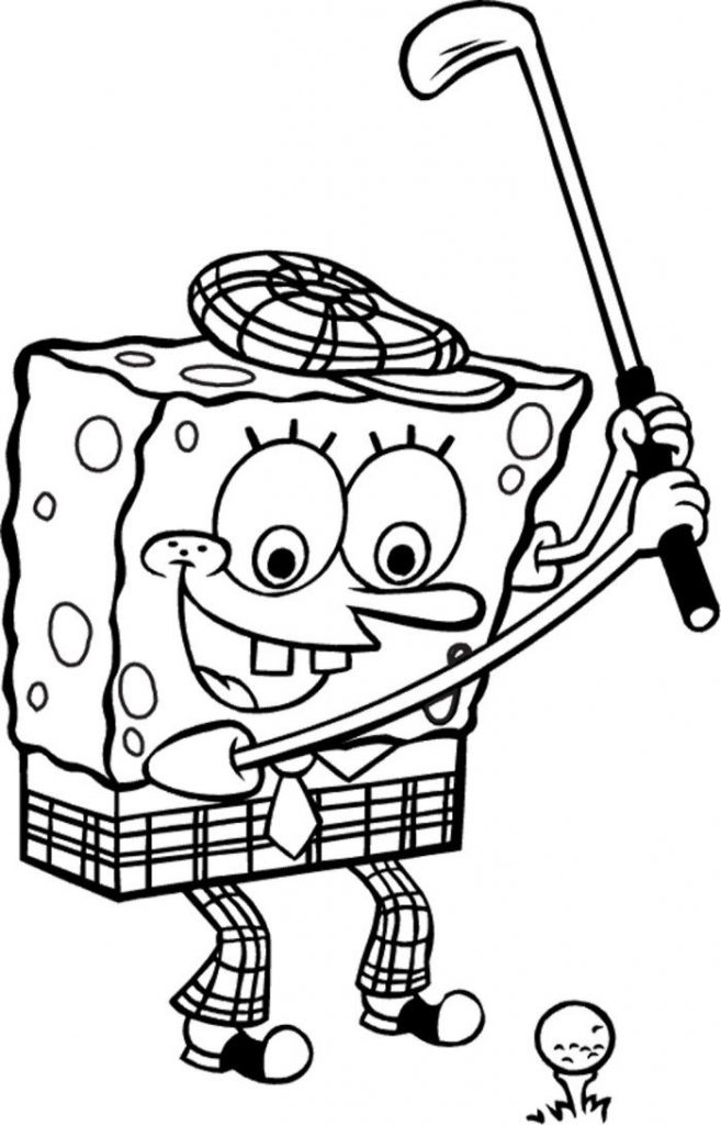 Spongebob Golf Coloring Pages