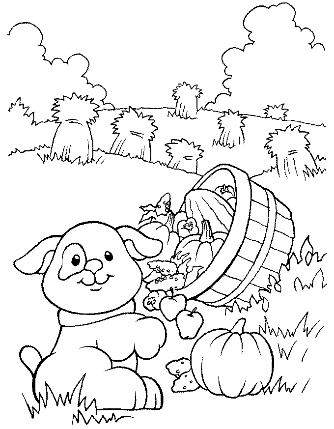 Farm Puppy Coloring Page