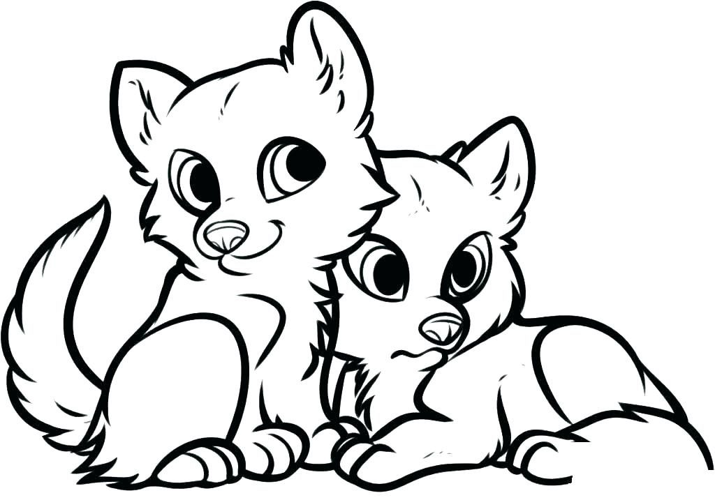 Baby Foxes Animal Coloring Pages