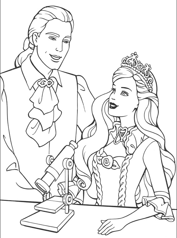 Barbie Royal Science Microscope Coloring Page