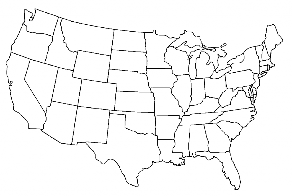 Blank United States Map Coloring Page