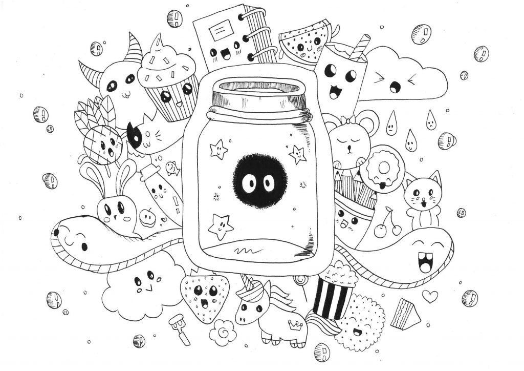 Complex Kawaii Coloring Pages