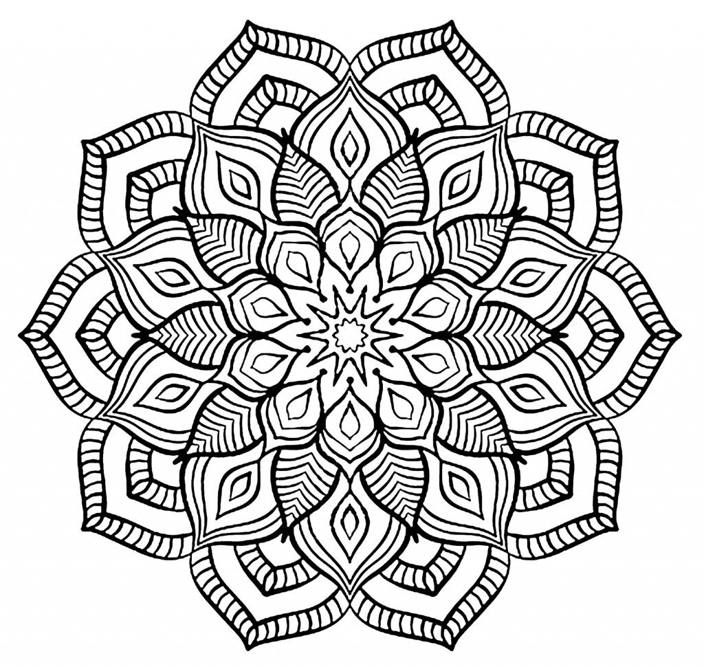 Complex Mandala Coloring Pages for Adults and Teens