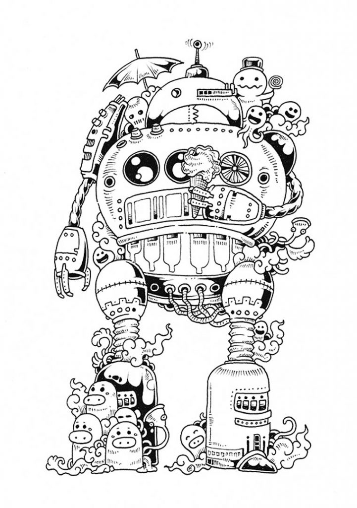 Complex Robot Coloring Pages