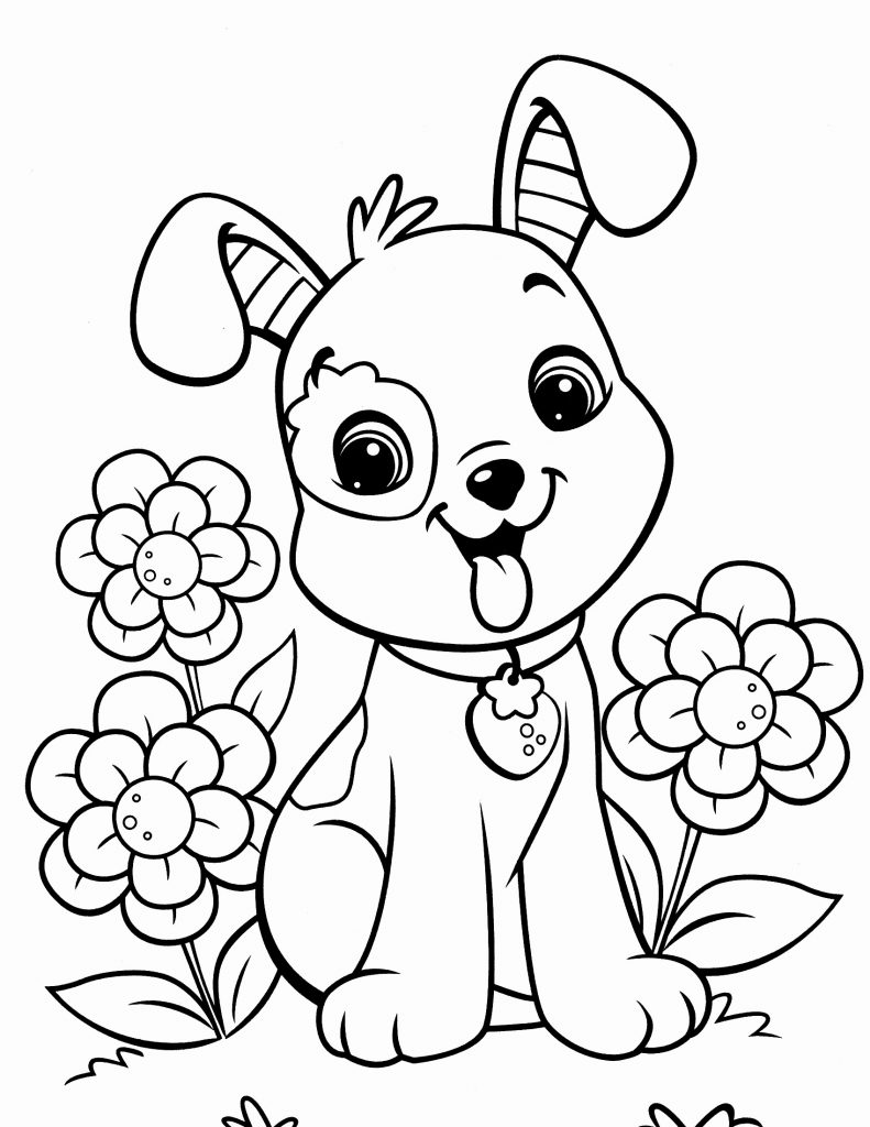 Cute Pet Puppy Coloring Page