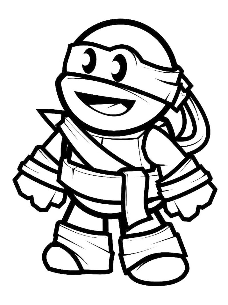 Cute Teenage Mutant Ninja Turtle Coloring Page