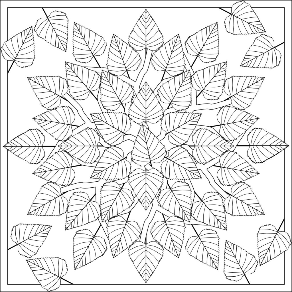 Fall Leaves Coloring Pages for Adults