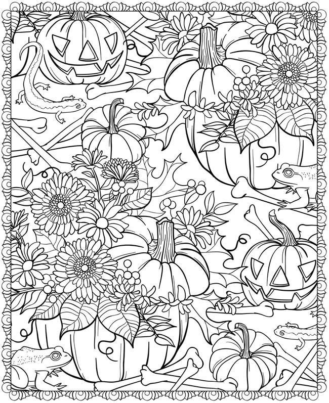 Fall Pumpkin Coloring Pages for Adults Advanced