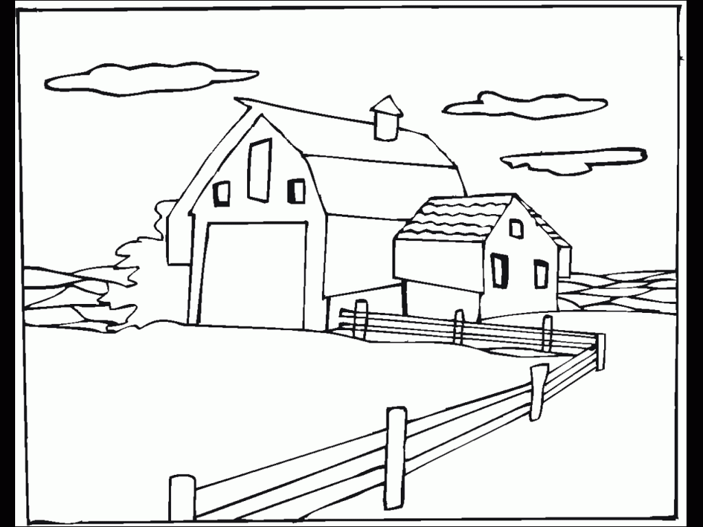 Farm Scene Coloring Pages