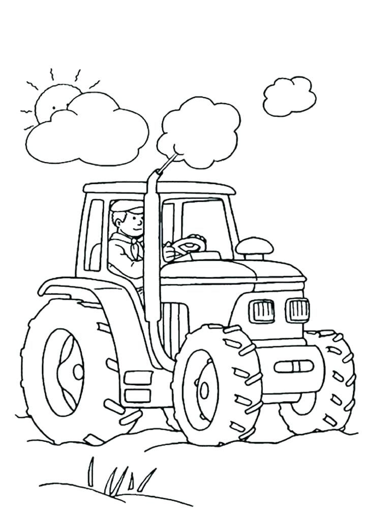 Farm Tractor Coloring Page