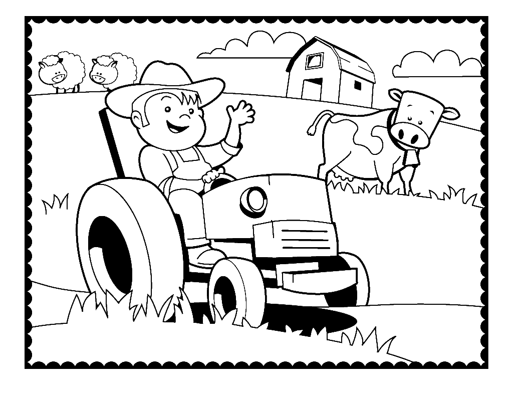 Farm Tractor Coloring Pages