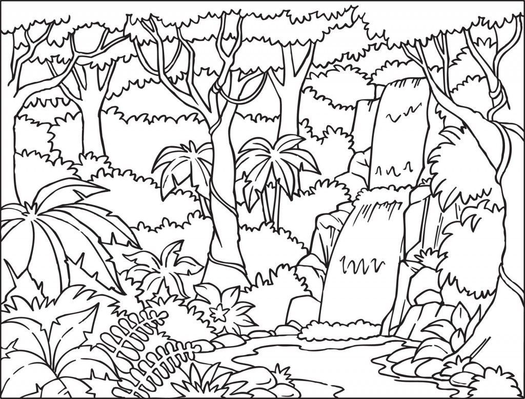 Free Jungle Scene Coloring Pages