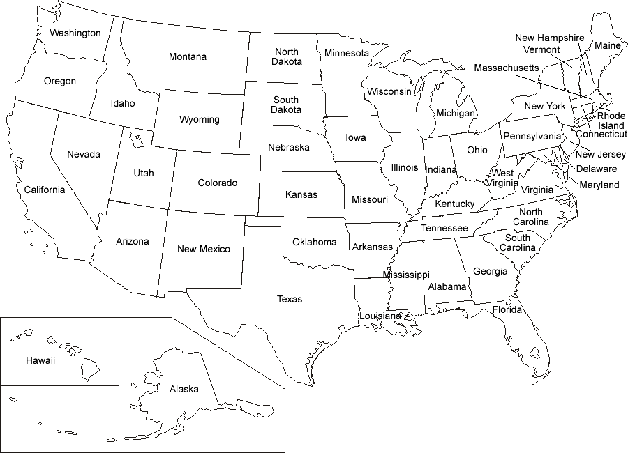 Free Printable Map of the United States