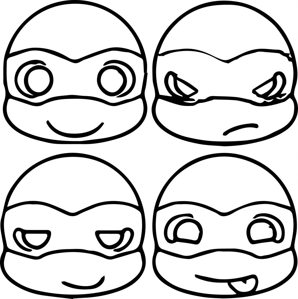 Free Teenage Mutant Ninja Turtle Masks Coloring Page