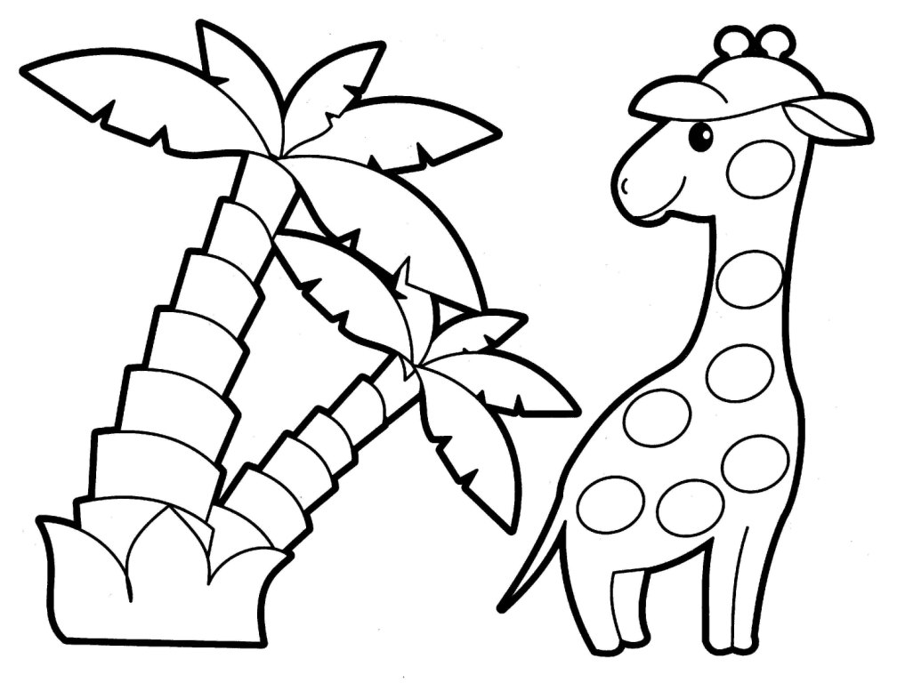 Giraffe - Jungle Coloring Pages