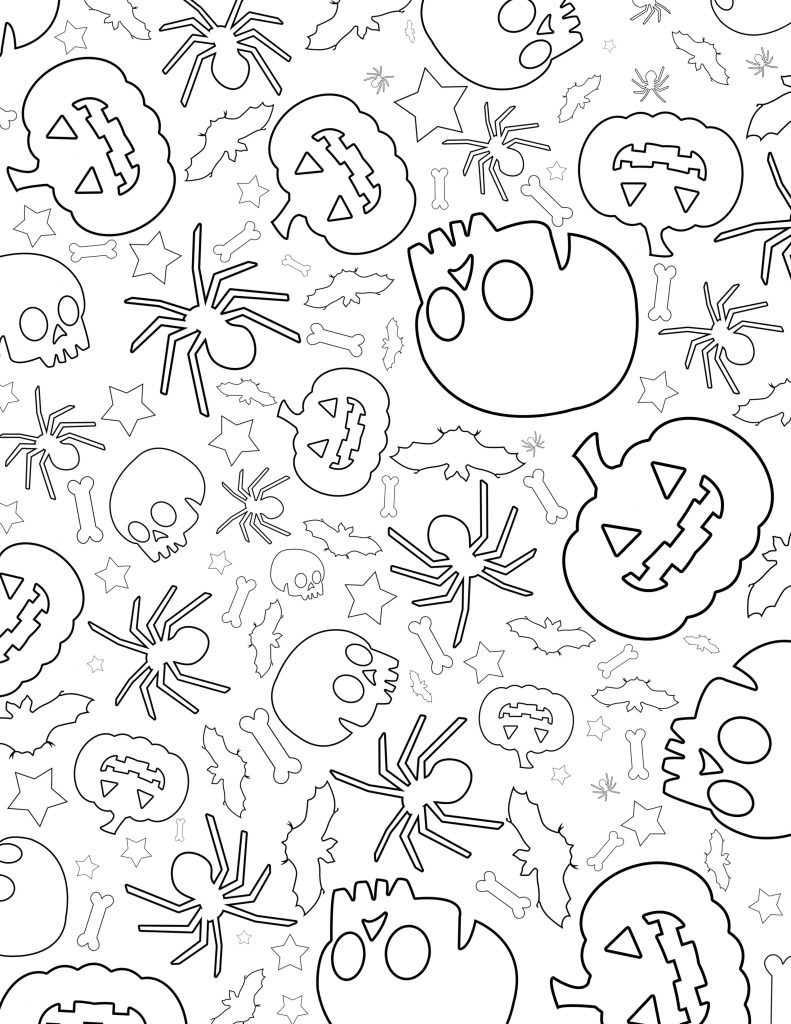 Halloween Fall Coloring Pages for Adults