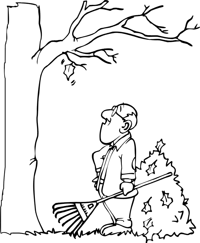 Last Leaf in Fall Coloring page
