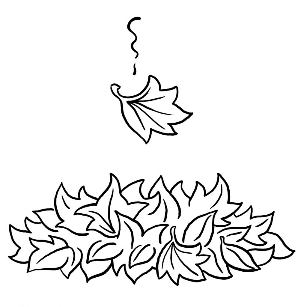 Leaves Falling Coloring Page