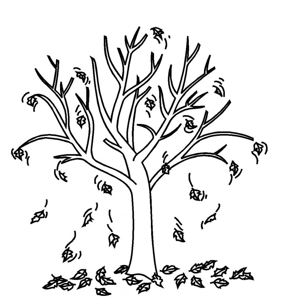 Leaves Falling Coloring page