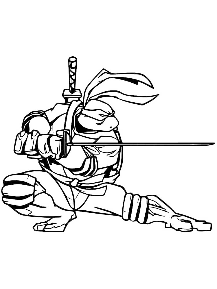 Leonardo Ninja Turtle Coloring Page