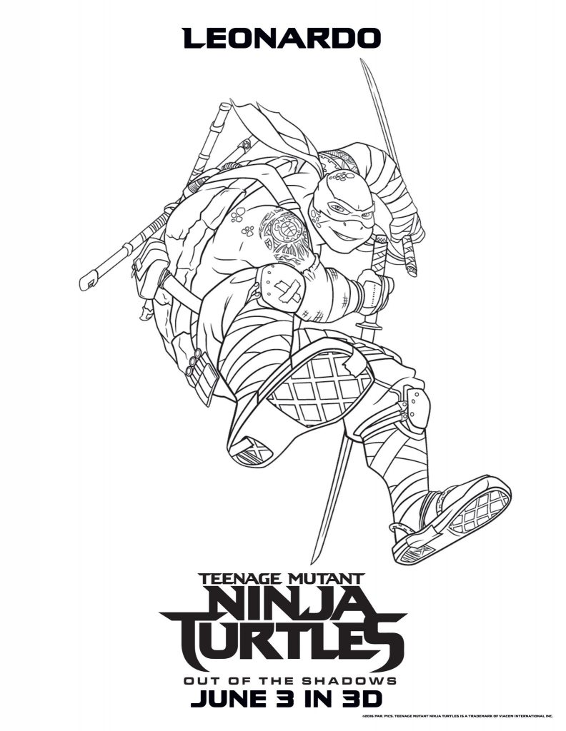 Leonardo - Teenage Mutant Ninja Turtles Coloring Pages