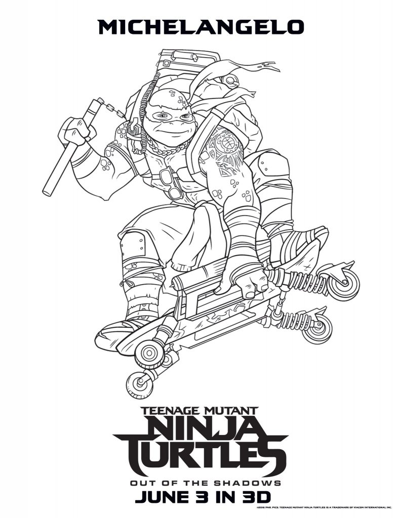 Michelangelo - Teenage Mutant Ninja Turtles Coloring Pages