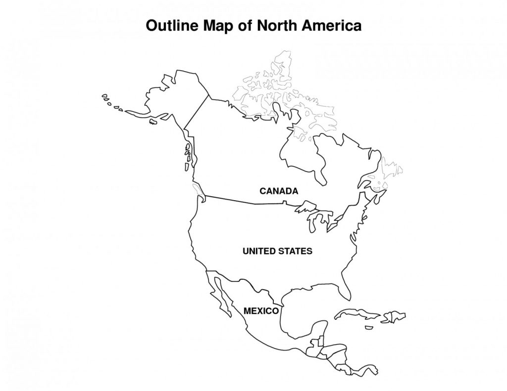 North America Coloring Page with US