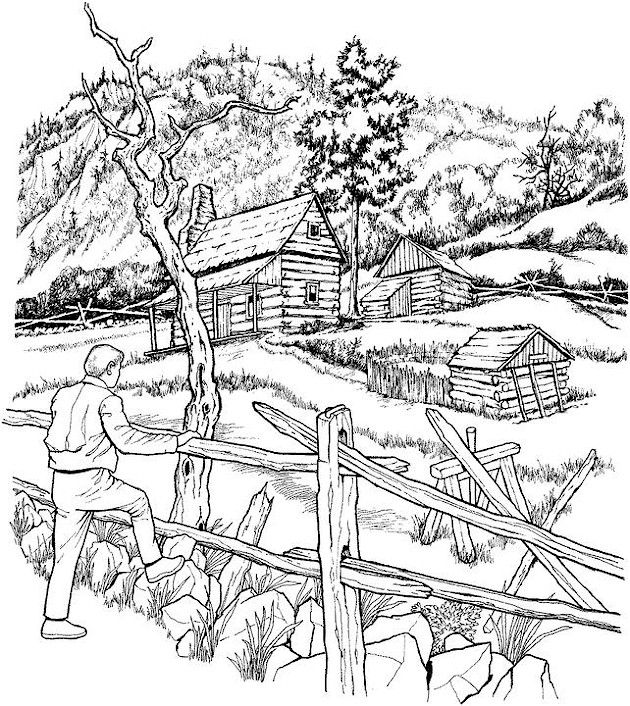Outdoor Fall Coloring Pages for Adults