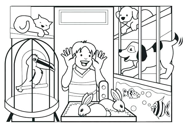 caring for pets coloring pages