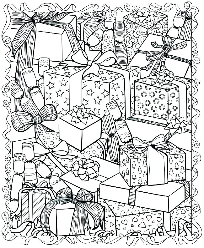 Presents Winter Coloring Pages for Adults