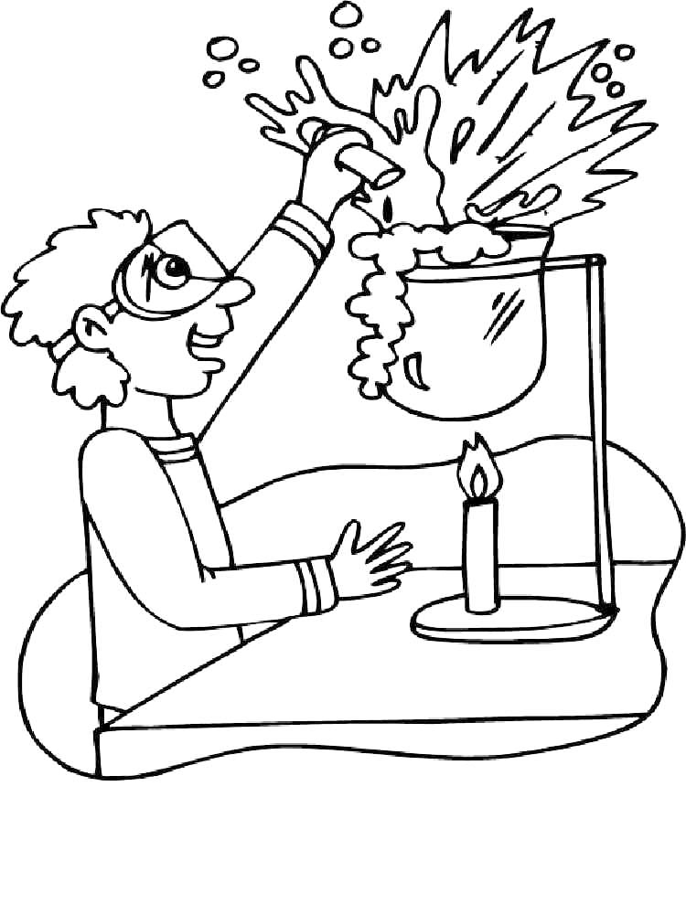 Science Experiment Coloring Page