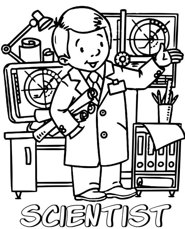 Scientist Coloring Page